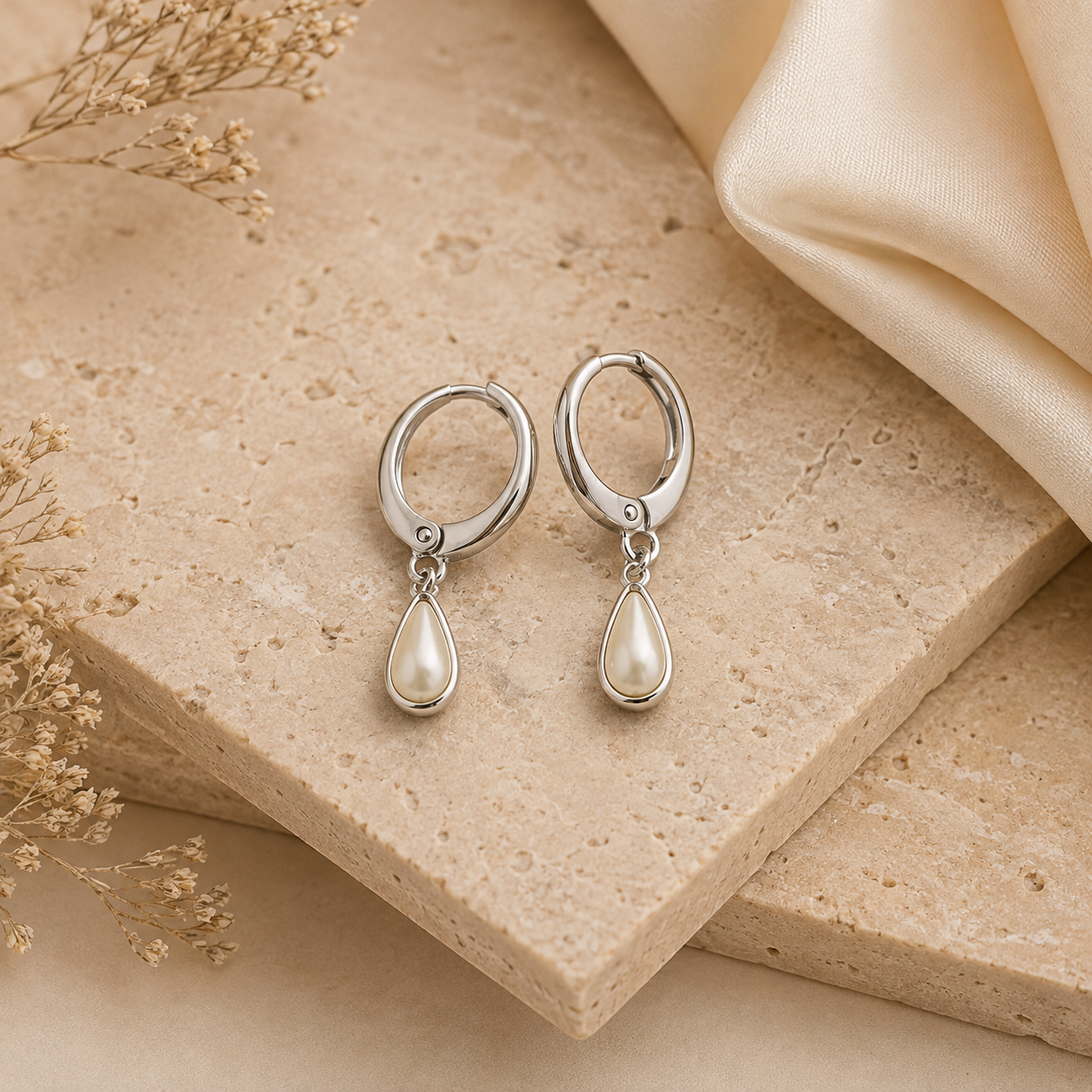 Brinco Gota Pérola Lumi – Banho em Ouro 18K