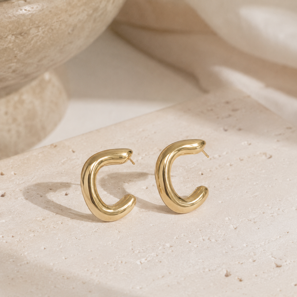 Brinco Argola Bold Cariri – Ouro 18K