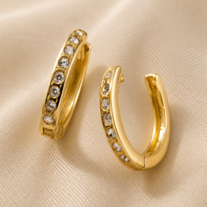 Argola Lumière Cravejada 18K