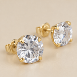 Brinco Ponto de Luz Cristal 18K