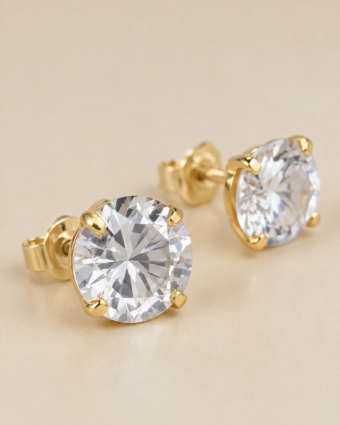 Brinco Ponto de Luz Cristal 18K